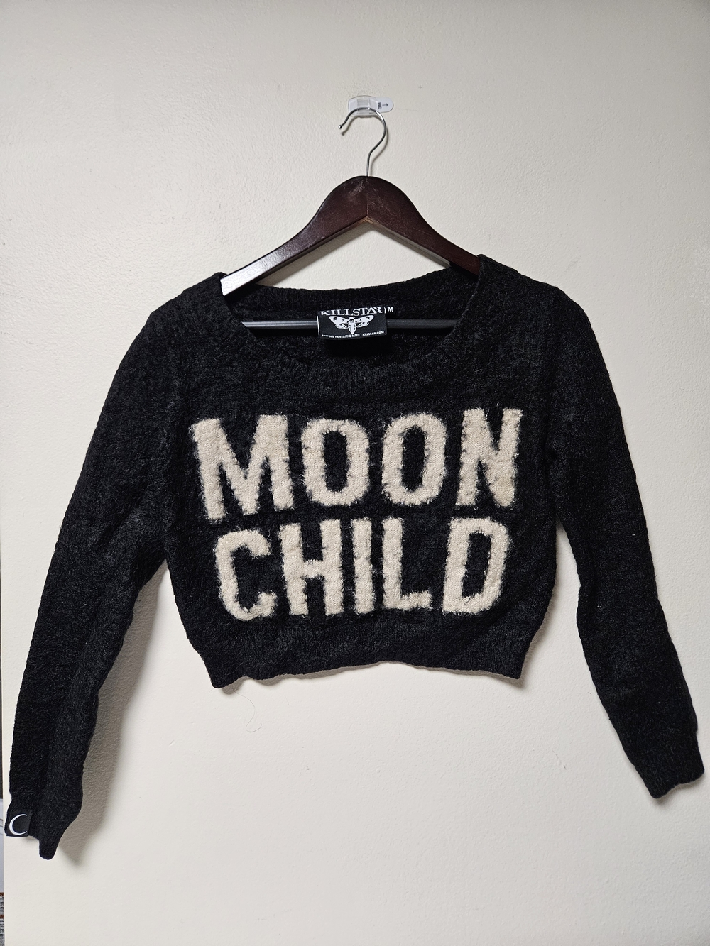 Killstar Moon Child Crop Sweater Black Knit Goth Witchy Celestial